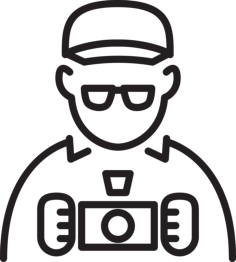 Photographer With Cap And Glasses Stencil Svg Vector, Free Vectors File